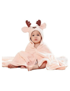 Toalla con Capucha Rosa para Bebés FRYSEFDFV Ultra Absorbente 104 cm