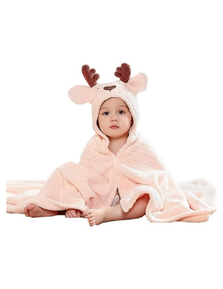Toalla con Capucha Rosa para Bebés FRYSEFDFV Ultra Absorbente 104 cm