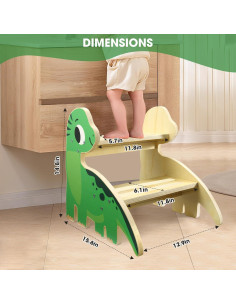 Escalera de Madera para Niños GLDZI 2 Pasos Antideslizante 2