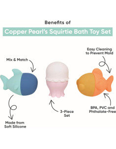 Conjunto de Juguetes de Baño Squirtie Copper Pearl 3 Piezas 2