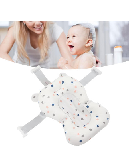 Cojín Antideslizante para Asiento de Baño Bebé Yosoo Estrellas Blancas