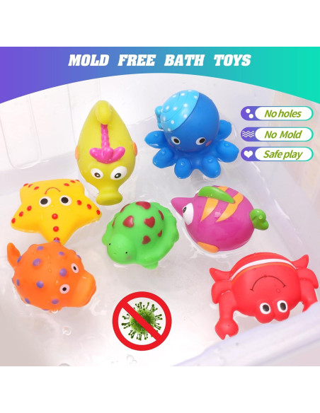 Juguetes de baño KODGEUSM 7 Piezas Animales Oceánicos
