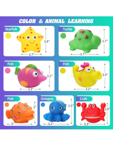 Juguetes de baño KODGEUSM 7 Piezas Animales Oceánicos
