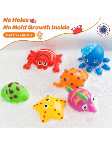 Juguetes de baño KODGEUSM 7 Piezas Animales Oceánicos