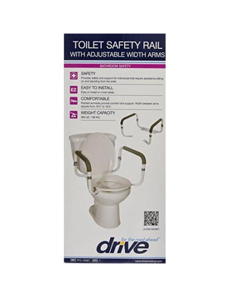 Barra de Agarre para Inodoro Drive Medical RTL12087 Blanca