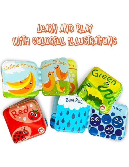 BabyBibi Libros Flotantes para Baño - Juego de 4 Colores