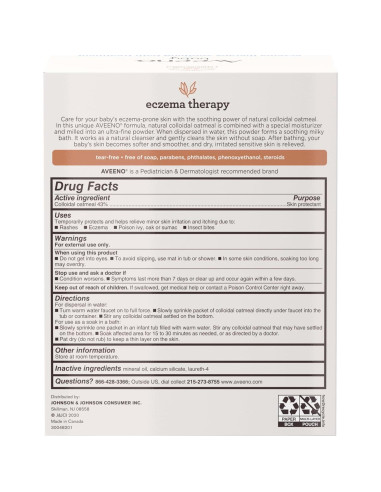 Tratamiento de Baño Calmante Aveeno Baby 5 Paquetes Eczema