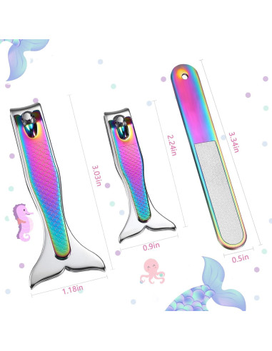 Conjunto de Cortadores de Uñas Sirena 4 Piezas Honoson