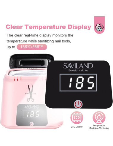 Esterilizador de Herramientas de Uñas Saviland Rosa 185C