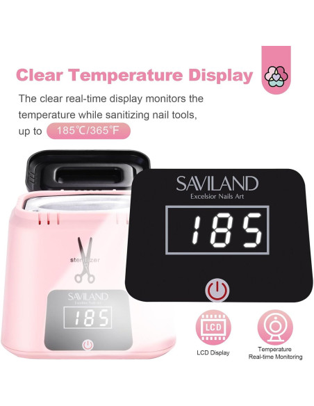 Esterilizador de Herramientas de Uñas Saviland Rosa 185C