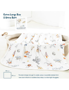 Manta de Envolver para Bebés GRSSDER 86x112 cm Doble Capa 2