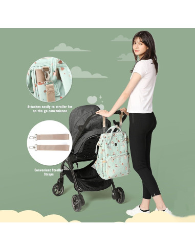 Mochila de Pañales Camillemma Verde Grande Impermeable 20.8L