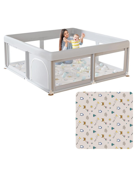 Parque Infantil con Alfombra BWL001 para Bebés 127x127 cm