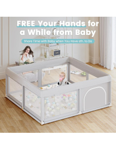 Parque Infantil con Alfombra BWL001 para Bebés 127x127 cm 2