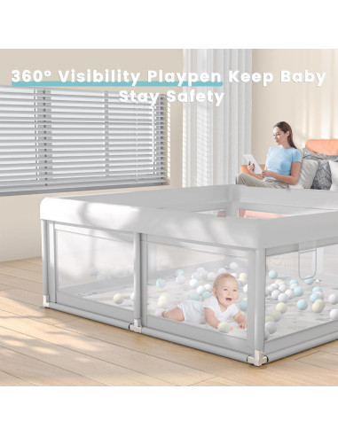 Parque Infantil con Alfombra BWL001 para Bebés 127x127 cm