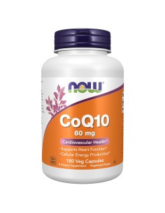 NOW Foods CoQ10 60 mg Grado Farmacéutico 180 Cápsulas Veganas