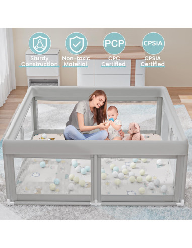 Parque Infantil con Alfombra BWL001 para Bebés 127x127 cm