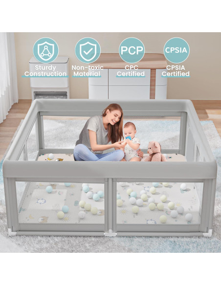 Parque Infantil con Alfombra BWL001 para Bebés 127x127 cm