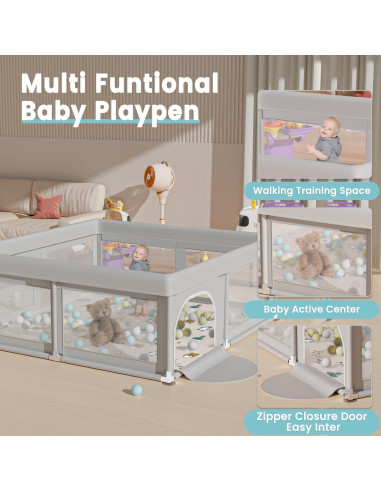 Parque Infantil con Alfombra BWL001 para Bebés 127x127 cm