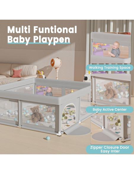 Parque Infantil con Alfombra BWL001 para Bebés 127x127 cm