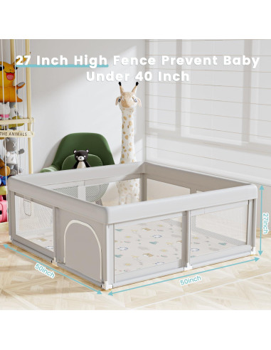 Parque Infantil con Alfombra BWL001 para Bebés 127x127 cm