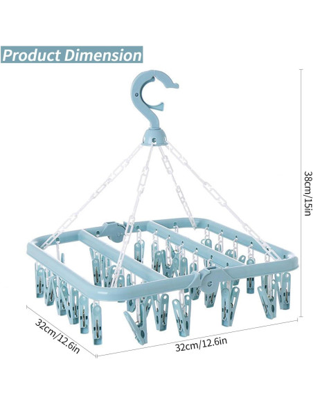Estante Plegable para Secar Ropa Rainfordhoma 32 Clips Azul