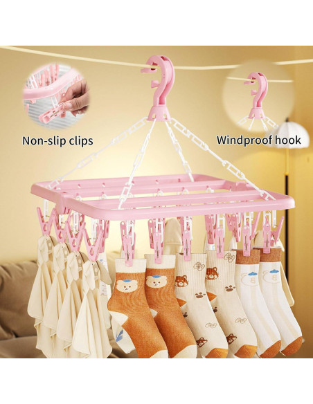 Estante Plegable para Secar Ropa Rainfordhoma 32 Clips Azul