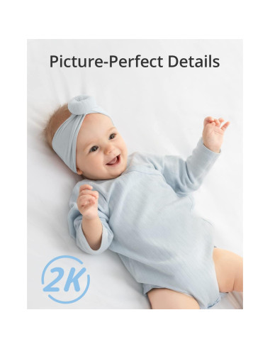 Monitor de Bebé eufy 2 Wi-Fi 2K con Visión Nocturna y Detección de Sonido