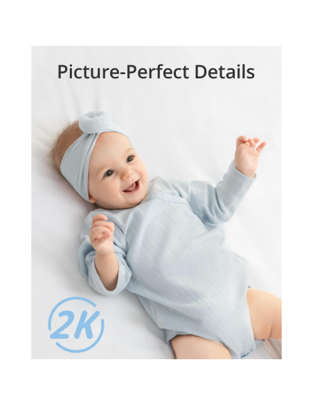 Monitor de Bebé eufy 2 Wi-Fi 2K con Visión Nocturna y Detección de Sonido