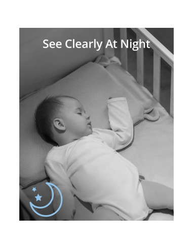 Monitor de Bebé eufy 2 Wi-Fi 2K con Visión Nocturna y Detección de Sonido