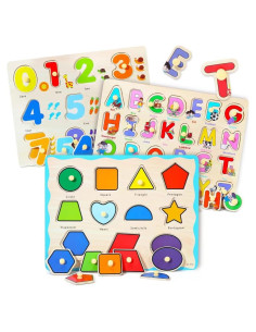 Rompecabezas de Madera Montessori GRINNNIE 3 Piezas Educativo