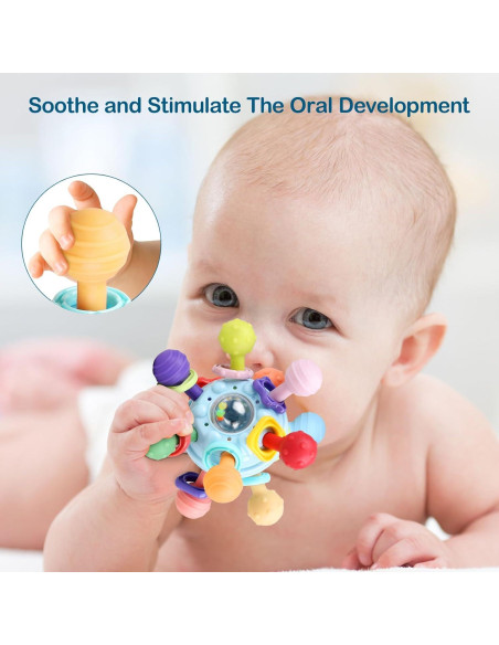 Juguete de Dentición Sensory para Bebés - Silicona Montessori 0-12 Meses
