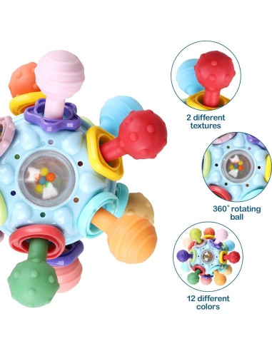 Juguete de Dentición Sensory para Bebés - Silicona Montessori 0-12 Meses