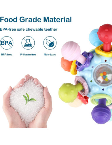 Juguete de Dentición Sensory para Bebés - Silicona Montessori 0-12 Meses