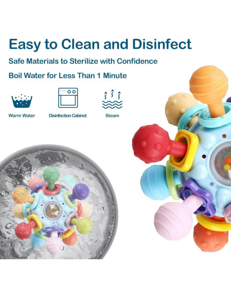 Juguete de Dentición Sensory para Bebés - Silicona Montessori 0-12 Meses