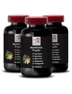 Berry Power Complejo de Resveratrol 3 Botellas 180 Cápsulas