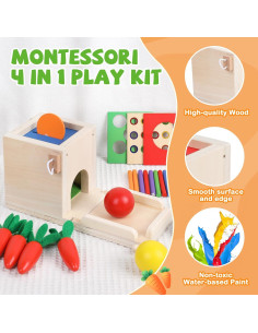 Juguete Montessori 4 en 1 Xylolin para Niños 1-2 Años 2