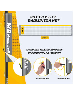 Conjunto de Bádminton Profesional Haokelball 4 Raquetas y Red 2