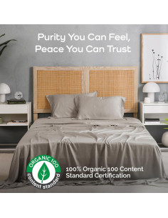 Juego de Sábanas Queen Bamtek 100% Viscosa de Bambú Arena 2