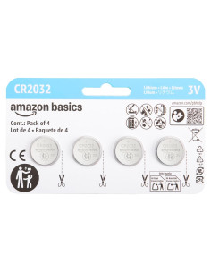 Baterías de Litio CR2032 Amazon Basics - Paquete de 4