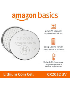 Baterías de Litio CR2032 Amazon Basics - Paquete de 4 2