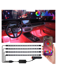 Tiras de Luz LED RGB FCPVHOY para Interior de Coche 12V