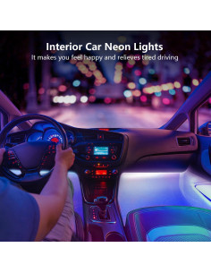 Tiras de Luz LED RGB FCPVHOY para Interior de Coche 12V 2