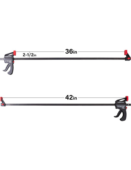 Abrazaderas de Barra POWERTEC 36" con Esparcidor 42" - 2PK