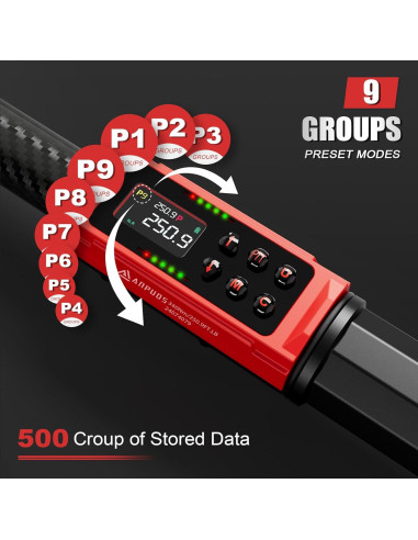 Llave de Torque Digital ANPUDS 1/2" 17-340Nm Fibra de Carbono