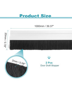 Tapón de Corrientes de Aire para Puertas uxcell 100 cm Blanco 2