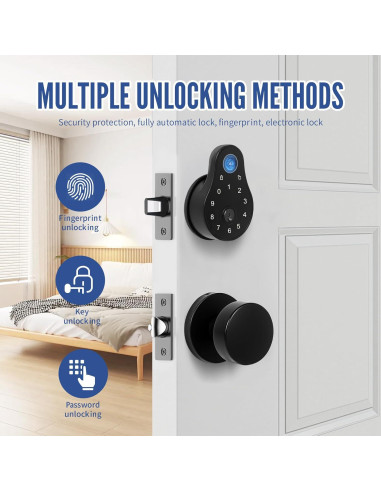 Cerradura Inteligente Cielsa Dawn 021+8626 Negra con Huella Dactilar