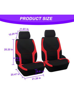 Fundas de Asiento Delantero Mandark Rojo, Impermeables y Transpirables 2