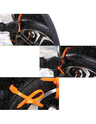 Cadena Antideslizante para Neumáticos de Nieve DZS Elec 10pcs 900mm