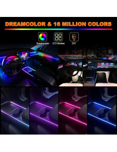 Luces LED de Tira Jushope para Coche RGB, 6 Piezas, Control APP 2